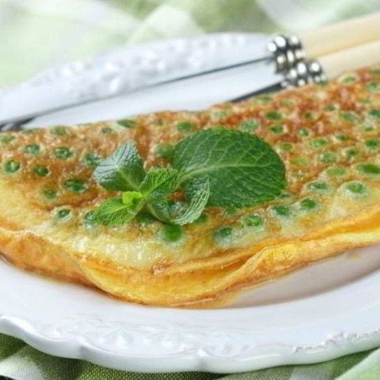 Рецепт омлета с мятой и зеленым горошком