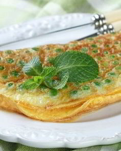 Омлет с мятой и зеленым горошком