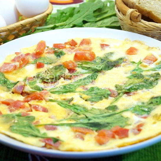 Рецепт омлета с помидорами и рукколой алонзо