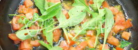 омлет с помидорами и рукколой алонзо. Шаг 4