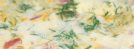 омлет с помидорами, луком и укропом. Шаг 12