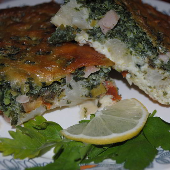 Рецепт омлета с цветной капустой и шпинатом