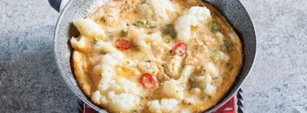 омлет с цветной капустой на сковороде. Шаг 7