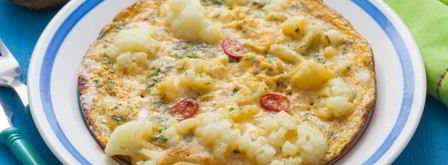 омлет с цветной капустой на сковороде. Шаг 8