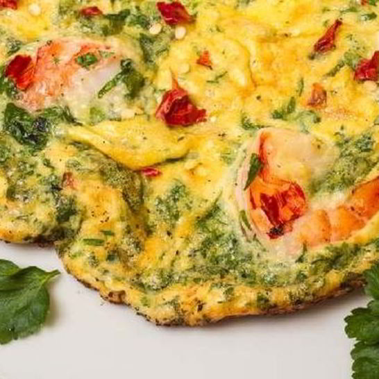 Рецепт омлета с зеленью и крабовым мясом