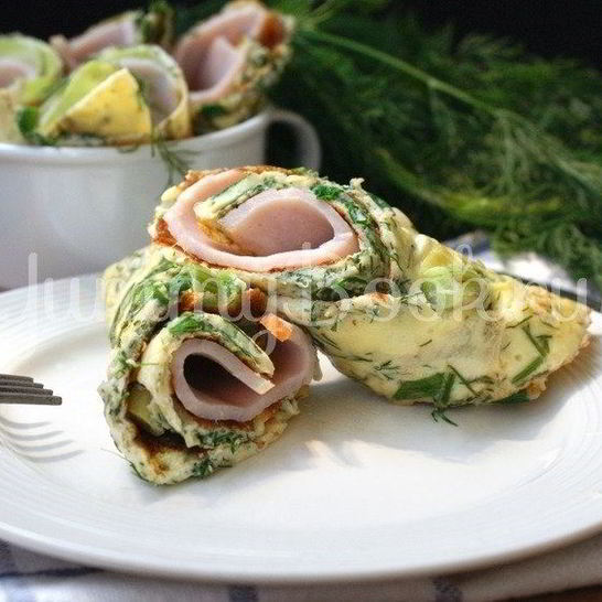 Рецепт омлета с зеленью