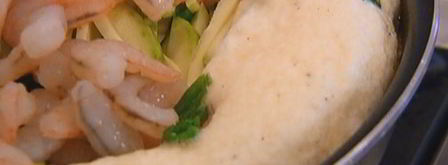 пышный омлет с кабачком и креветками. Шаг 8