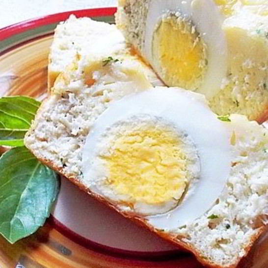 Рецепт запеченного омлета мишна с куриным мясом