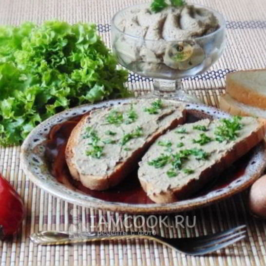 Рецепт паштета из куриной печени с грибами
