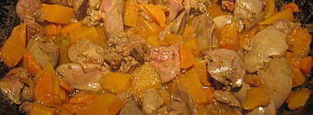 печеночный куриный паштет с тыквой и овощами. Шаг 4