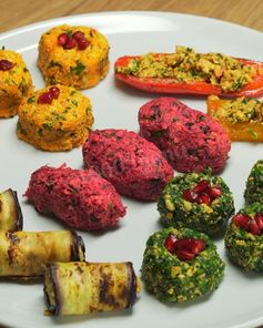 Пхали и баклажаны с орехами