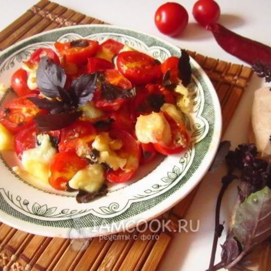 Рецепт помидоров с моцареллой в духовке