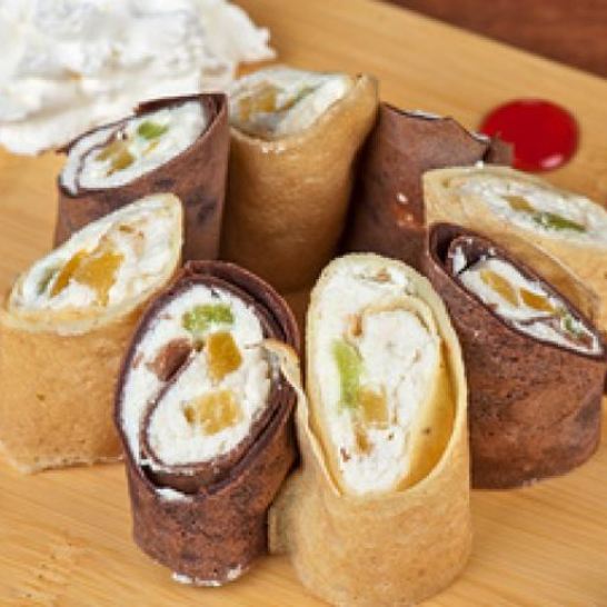 Рецепт блинных роллов с мармеладом