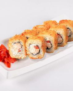 Горячие роллы с семгой и болгарским перцем