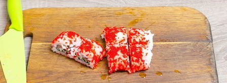 масаго ролл с лососем и сыром. Шаг 5