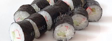 роллы с крабовыми палочками. Шаг 8