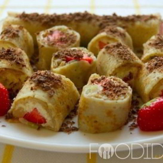 Рецепт сладких роллов из блинов