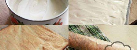 бисквитный рулет с клубникой. Шаг 3