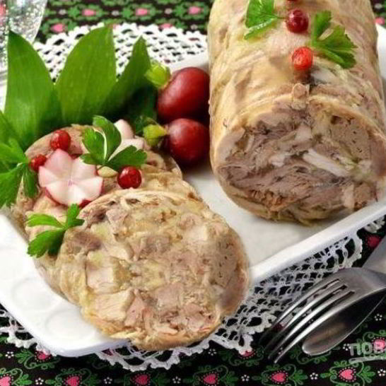 Рецепт куриного рулета в бутылке с желатином