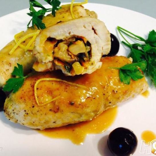 Рецепт куриных рулетов, фаршированных грибами и овощами