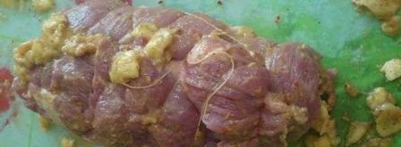 мясной рулет с дижонской горчицей и бананами. Шаг 32