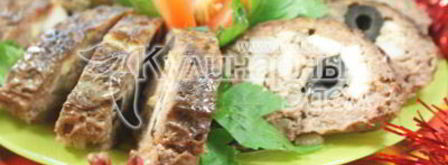 мясной рулет с грибами. Шаг 7