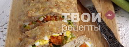 мясной рулет с яйцом и морковью. Шаг 8