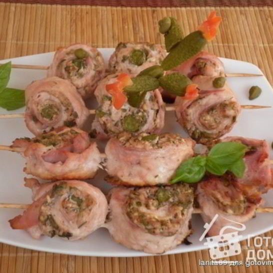 Рецепт мясных рулетиков на шпажках таинственный кактус
