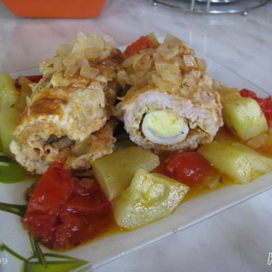 Рецепт мясных рулетиков с овощами