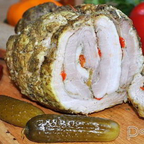 Рецепт рулета из брюшины со сладким перцем