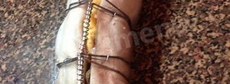 рулет из горбуши, фаршированный омлетом, грибами и луком. Шаг 11