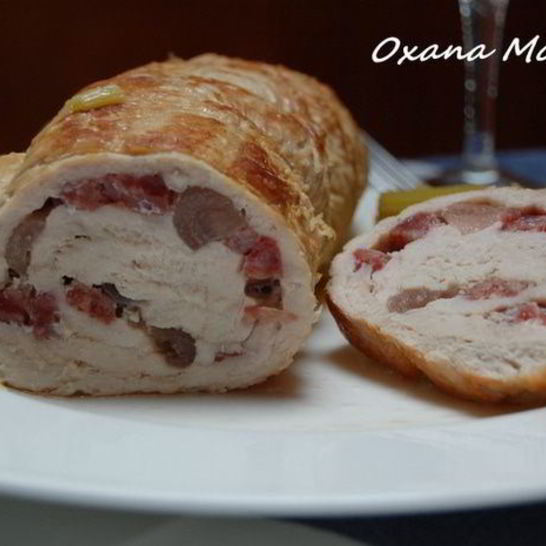 Рецепт рулета из индейки с салями