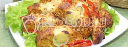 рулет из курицы с овощами и яйцами. Шаг 14