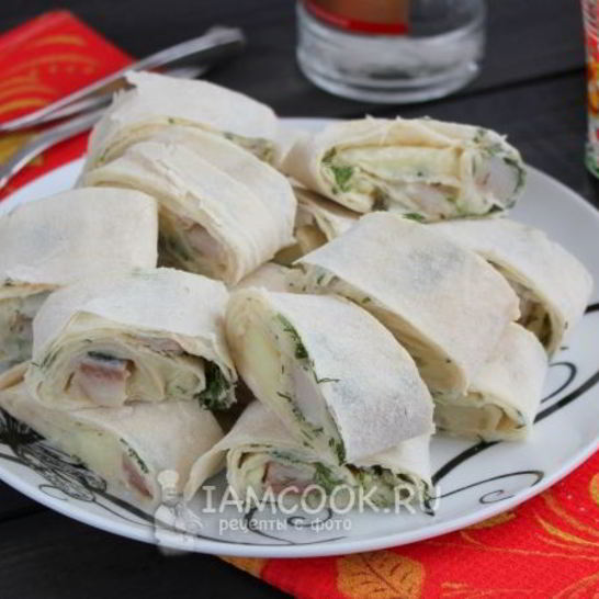 Рецепт рулета из лаваша с селедкой
