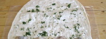 рулет из лаваша с селедкой. Шаг 7