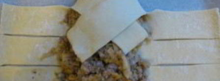 рулет из слоеного бездрожжевого теста. Шаг 2