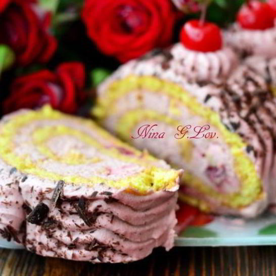 Рецепт рулета вишня в белом шоколаде