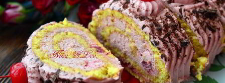 рулет вишня в белом шоколаде. Шаг 17