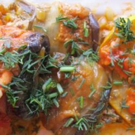 Рецепт рулетиков из баклажанов с отварной телятиной