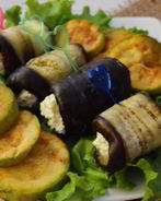 Рулетики из баклажанов с творогом и сыром
