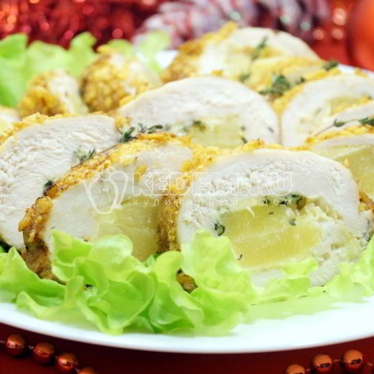 Рецепт рулетиков из куриного филе с начинкой