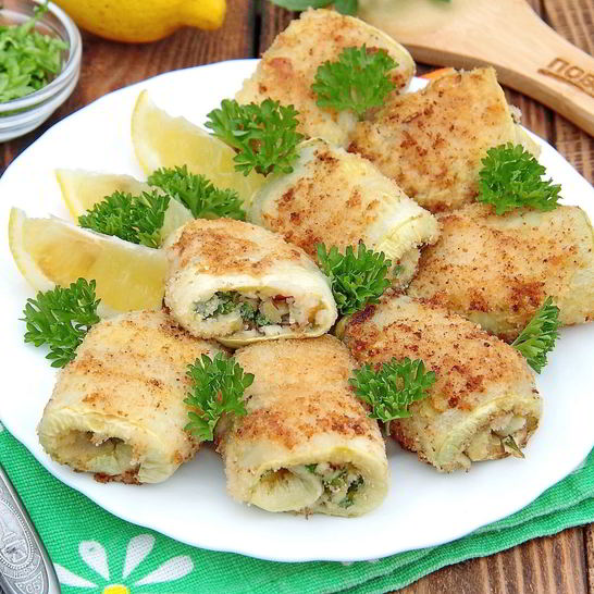 Рецепт рулетиков из молодых кабачков