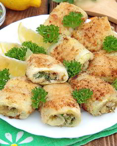 Рулетики из молодых кабачков