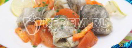 рулетики из рыбы запеченные с овощами. Шаг 7