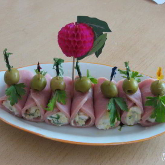 Рецепт рулетиков ветчинных