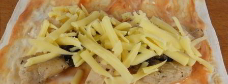 рулеты из лаваша с курицей, грибами и сыром в микроволновке. Шаг 6