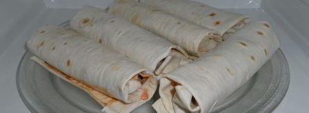 рулеты из лаваша с курицей, грибами и сыром в микроволновке. Шаг 7