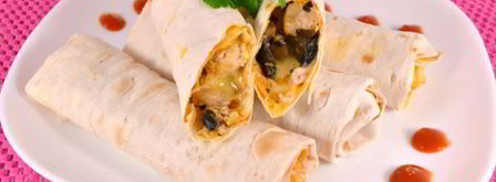 рулеты из лаваша с курицей, грибами и сыром в микроволновке. Шаг 9