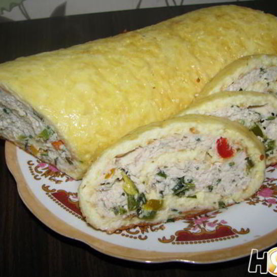 Рецепт сырно-куриного рулет