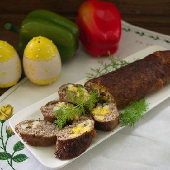 Рецепт сырно-мясного рулет